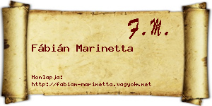Fábián Marinetta névjegykártya